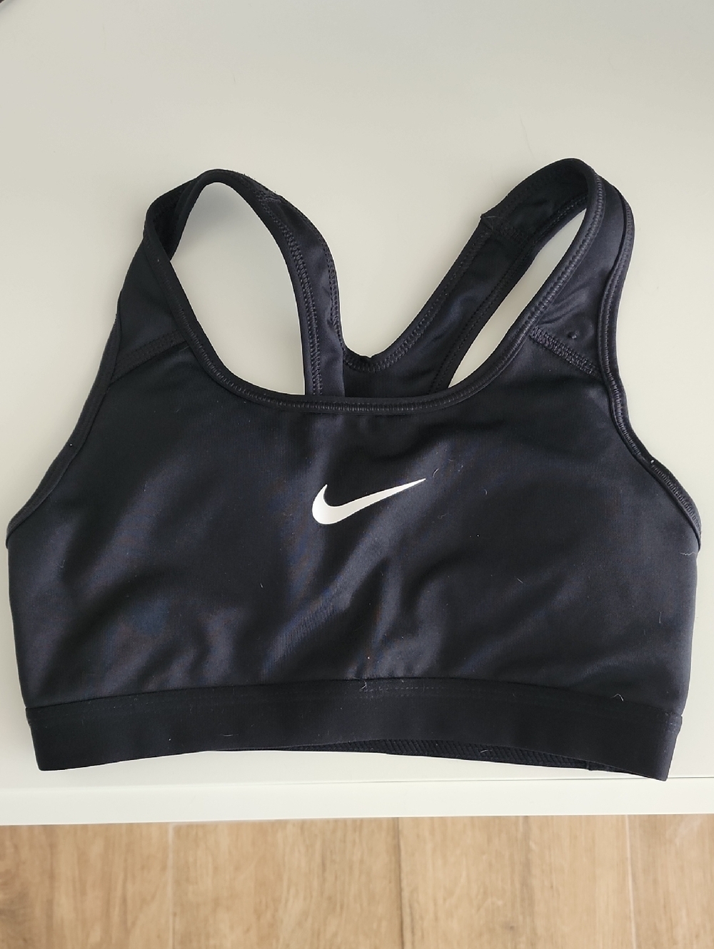 Nike Black Sports Bra with White Swoosh Logo